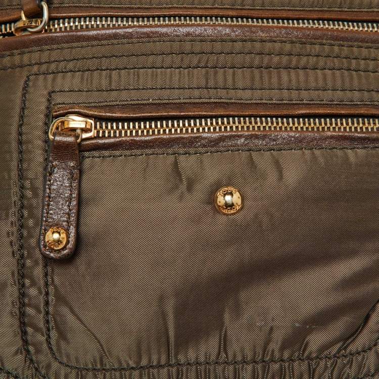 Pre Owned Tod's Brown Satin and Leather Crossbody Bag