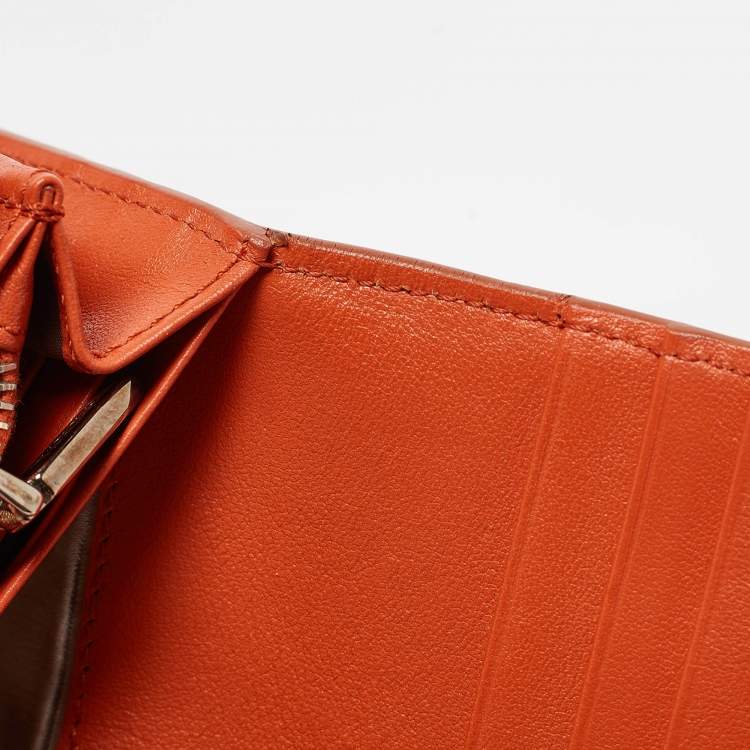 Pre Owned Tod's Burnt Orange Leather Flap Continental Wallet