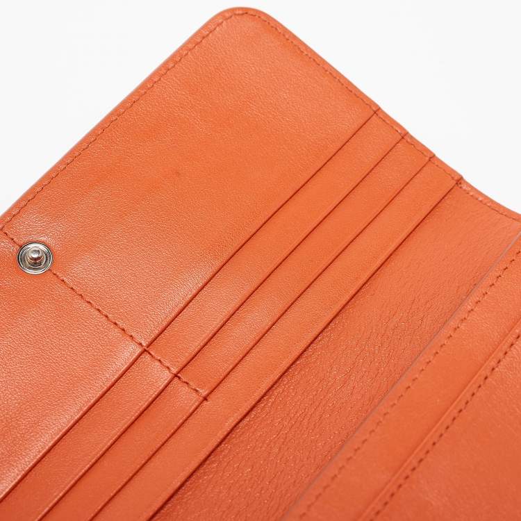 Pre Owned Tod's Burnt Orange Leather Flap Continental Wallet