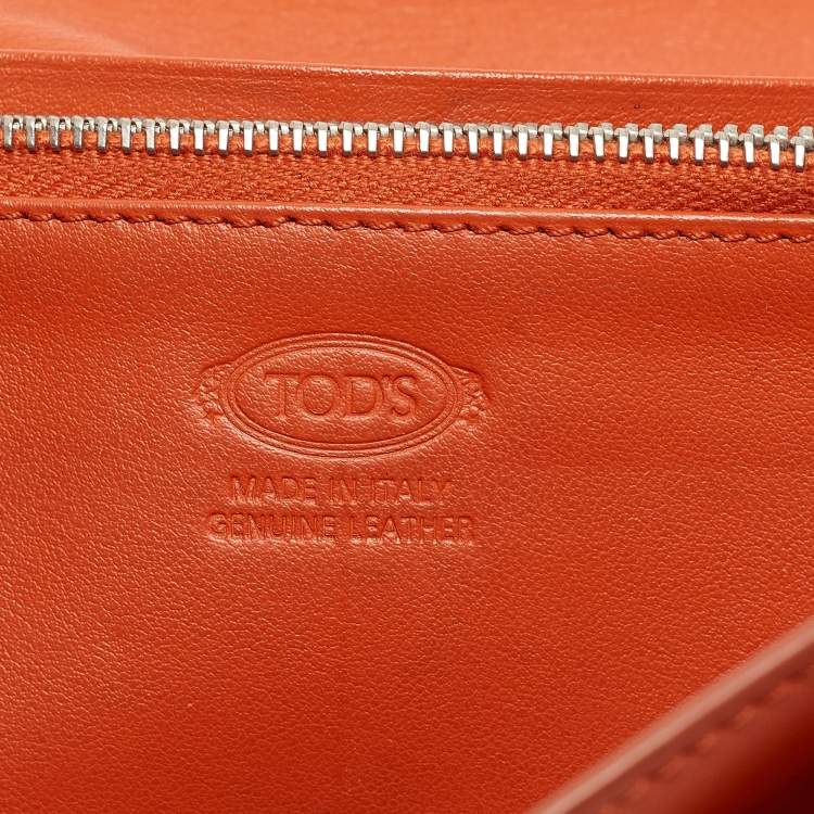 Pre Owned Tod's Burnt Orange Leather Flap Continental Wallet