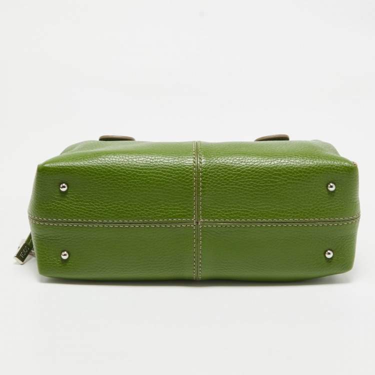 Pre Owned Tod's Green Leather D Bag Media Tote