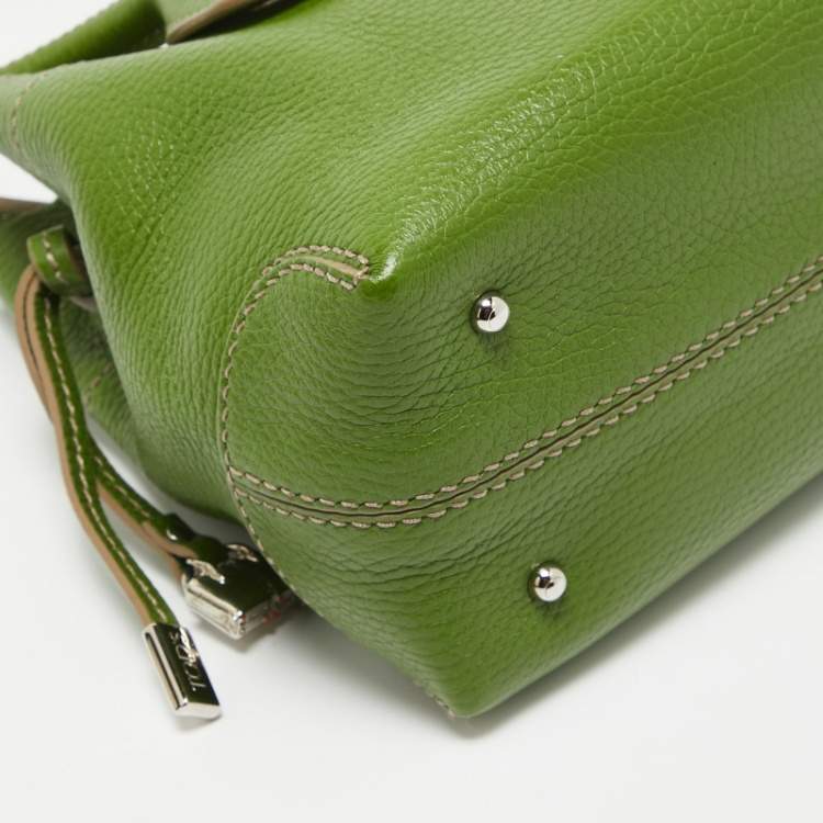 Pre Owned Tod's Green Leather D Bag Media Tote
