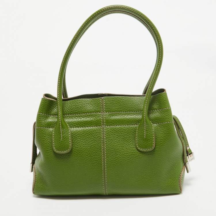 Pre Owned Tod's Green Leather D Bag Media Tote
