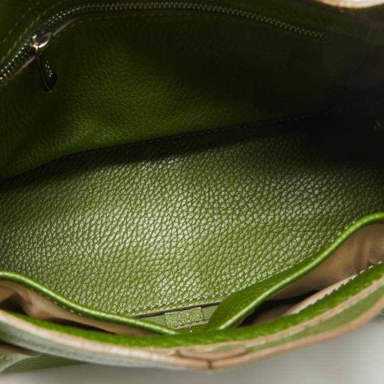 Pre Owned Tod's Green Leather D Bag Media Tote