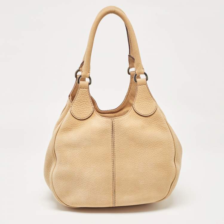 Pre Owned Tod's Tan Nubuck Leather Shoulder Bag