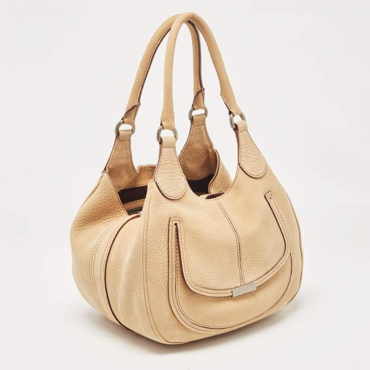 Pre Owned Tod's Tan Nubuck Leather Shoulder Bag