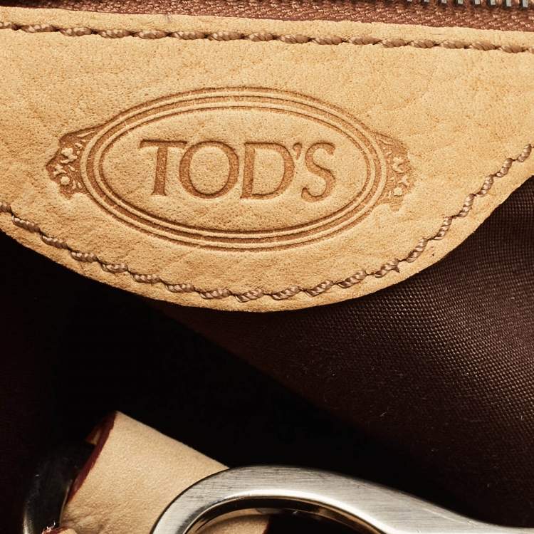 Pre Owned Tod's Tan Nubuck Leather Shoulder Bag