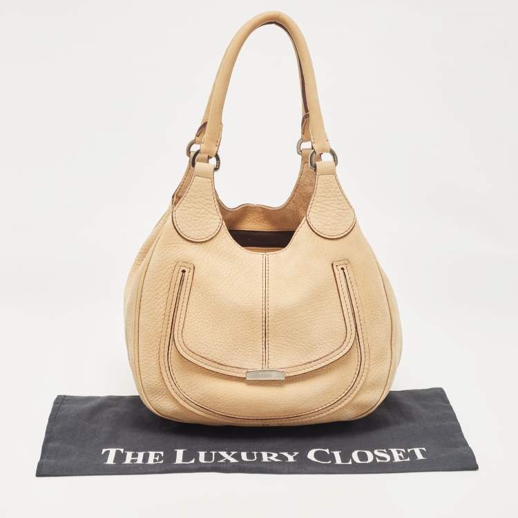 Pre Owned Tod's Tan Nubuck Leather Shoulder Bag