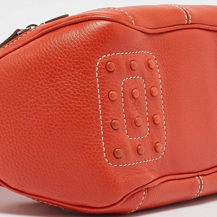 Pre Owned Tod's Orange Leather Charlotte Hobo