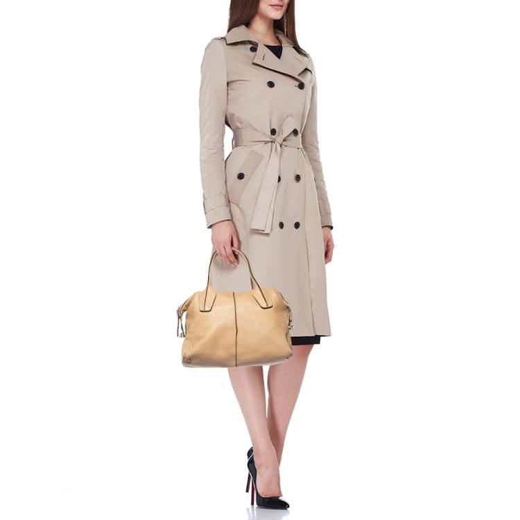 Pre Owned Tod's Beige Leather D Styling Bowler Bag