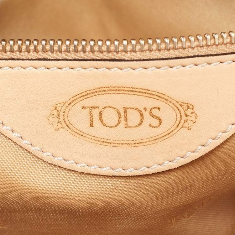 Pre Owned Tod's Beige Leather D Styling Bowler Bag
