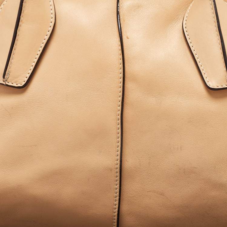 Pre Owned Tod's Beige Leather D Styling Bowler Bag