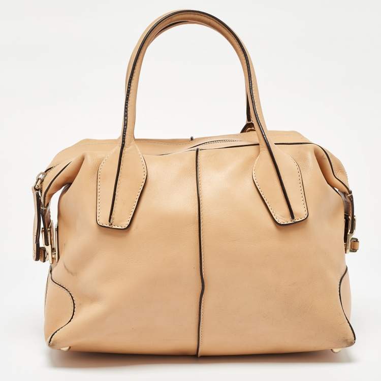 Pre Owned Tod's Beige Leather D Styling Bowler Bag