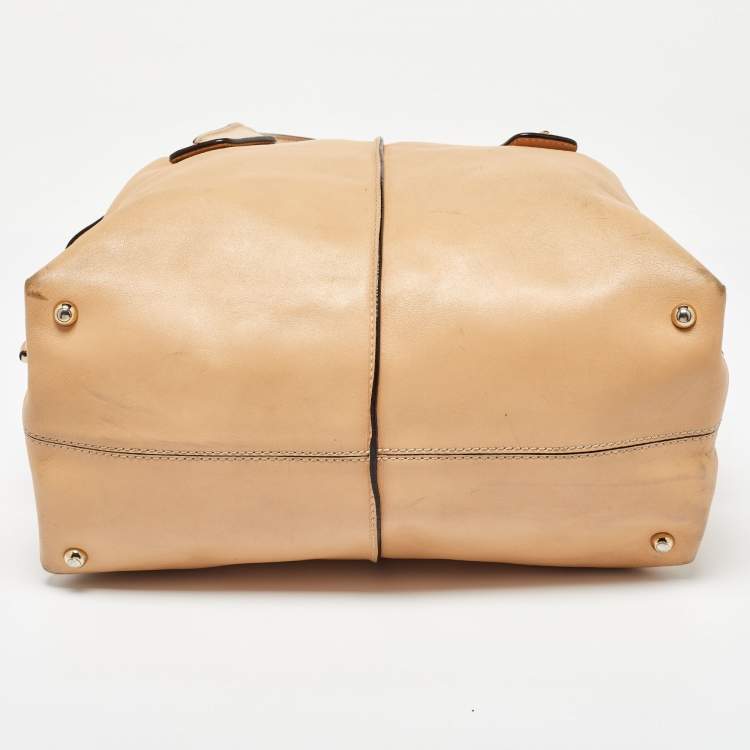 Pre Owned Tod's Beige Leather D Styling Bowler Bag