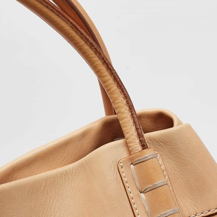 Pre Owned Tod's Tan Leather Large Media Tote
