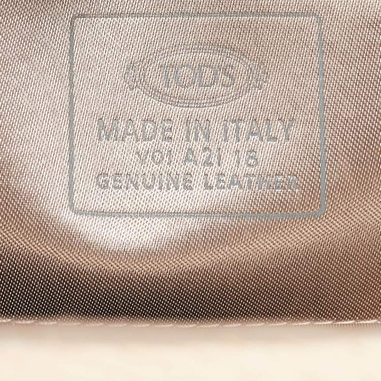 Pre Owned Tod's Light Beige Snake Triple Zip Chain Clutch