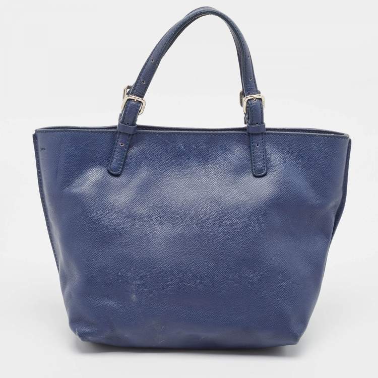Pre Owned Tod's Navy Blue Leather Toronto Shopper Tote