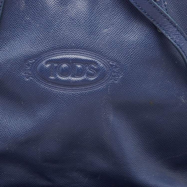 Pre Owned Tod's Navy Blue Leather Toronto Shopper Tote