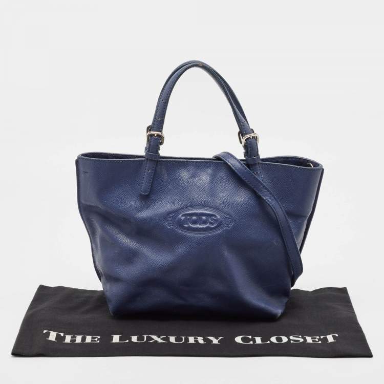 Pre Owned Tod's Navy Blue Leather Toronto Shopper Tote