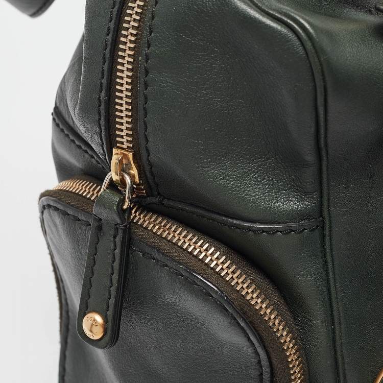Pre Owned Tod's Dark Green Leather Multipocket Satchel