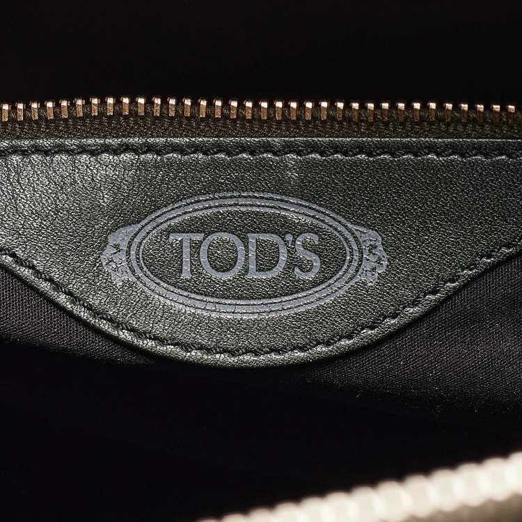 Pre Owned Tod's Dark Green Leather Multipocket Satchel