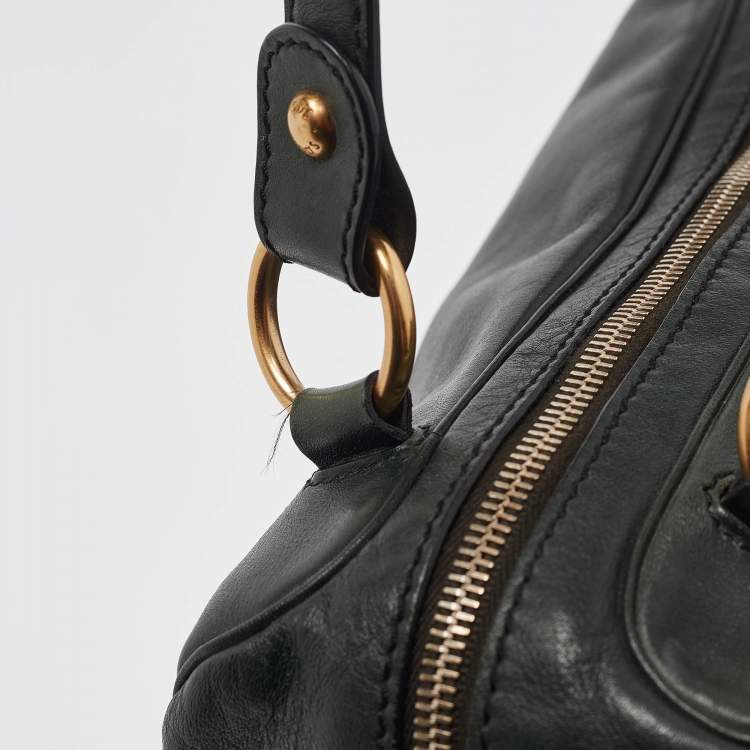 Pre Owned Tod's Dark Green Leather Multipocket Satchel