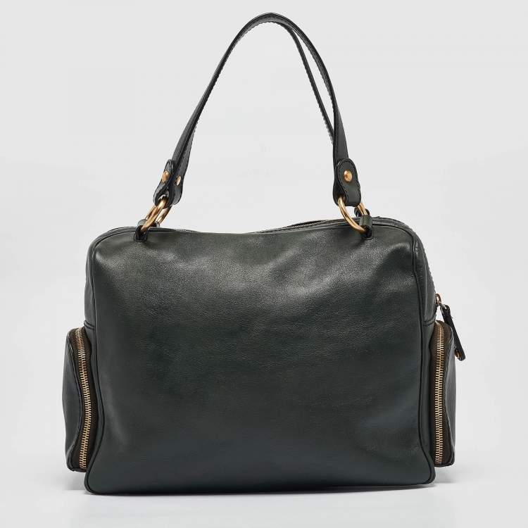 Pre Owned Tod's Dark Green Leather Multipocket Satchel