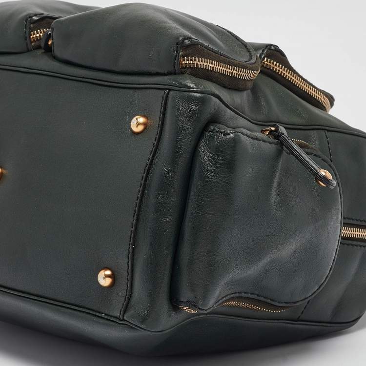 Pre Owned Tod's Dark Green Leather Multipocket Satchel