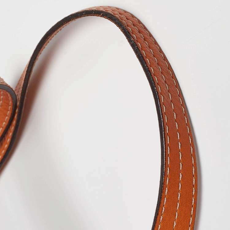 Pre Owned Tod's Orange Leather Flap Tote