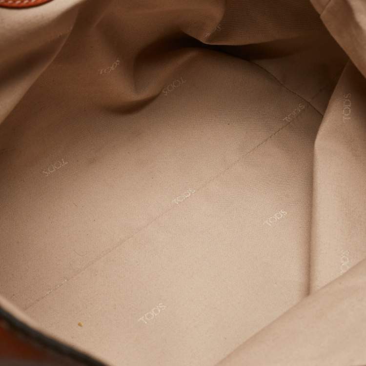 Pre Owned Tod's Orange Leather Flap Tote