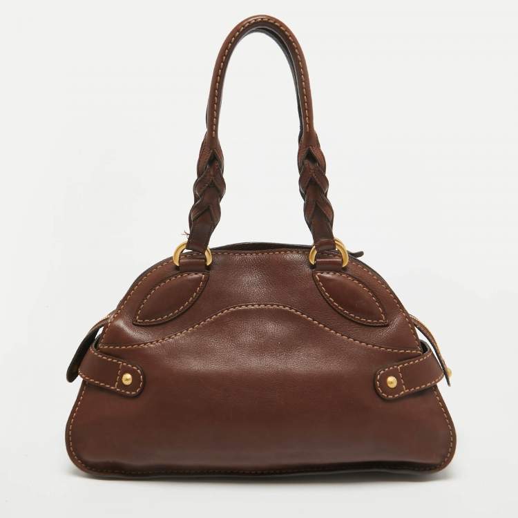 Pre Owned Tod's Brown Leather Treccia Bauletto Satchel