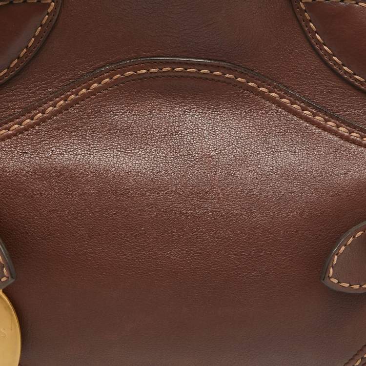 Pre Owned Tod's Brown Leather Treccia Bauletto Satchel