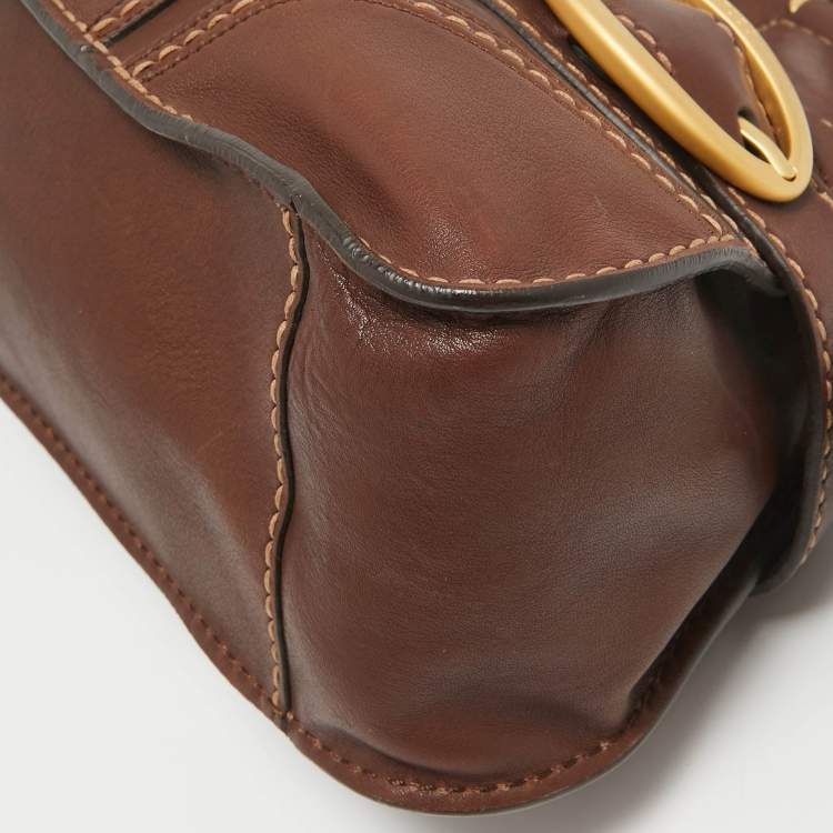 Pre Owned Tod's Brown Leather Treccia Bauletto Satchel