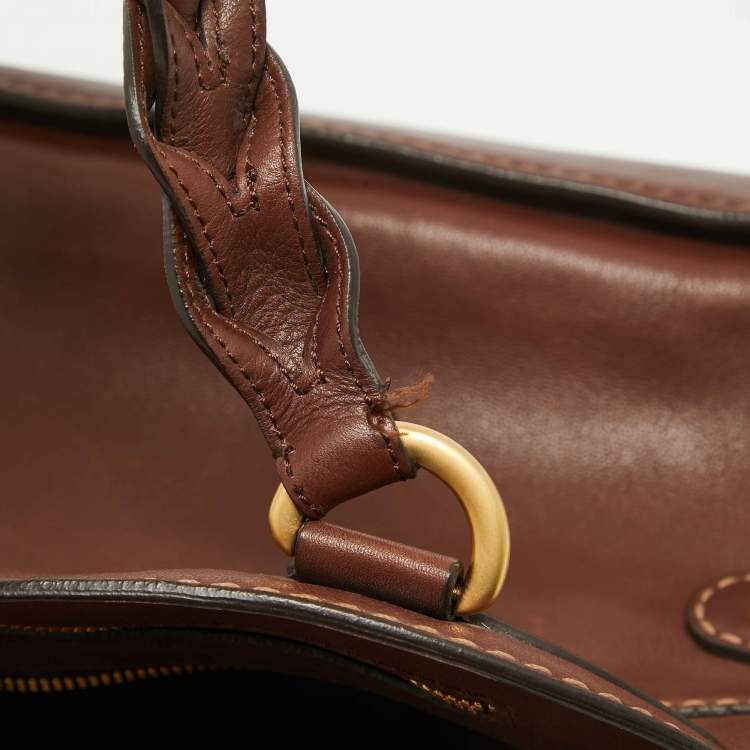 Pre Owned Tod's Brown Leather Treccia Bauletto Satchel
