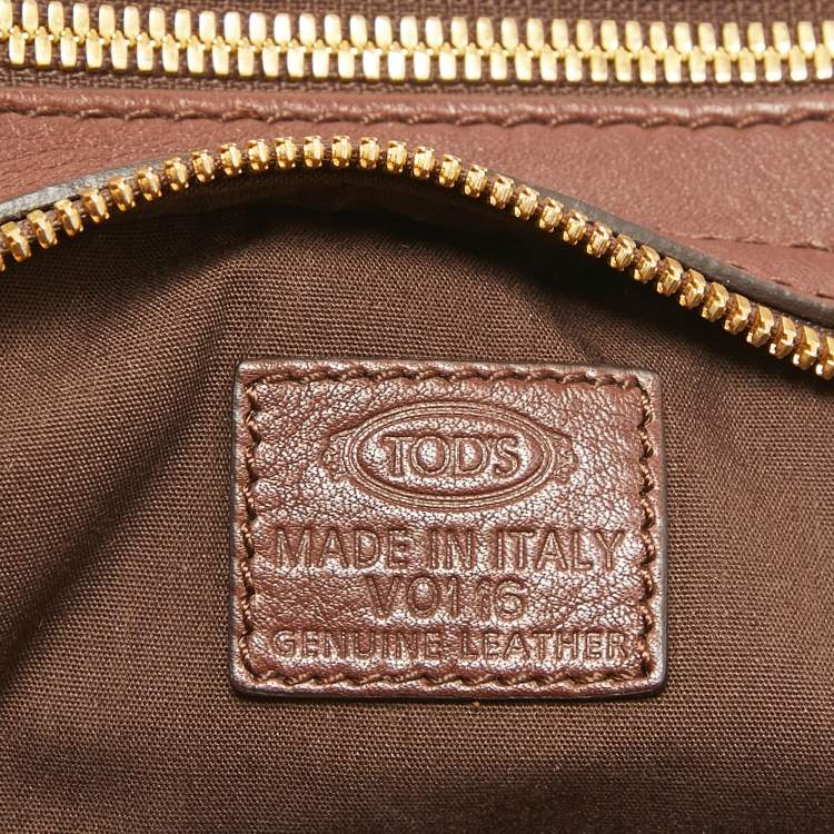 Pre Owned Tod's Brown Leather Treccia Bauletto Satchel