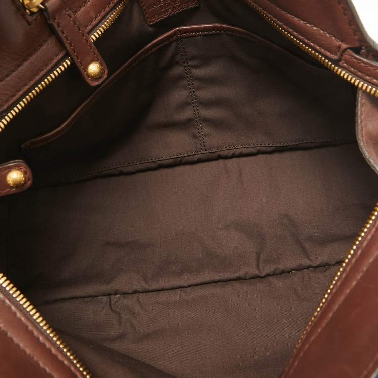 Pre Owned Tod's Brown Leather Treccia Bauletto Satchel