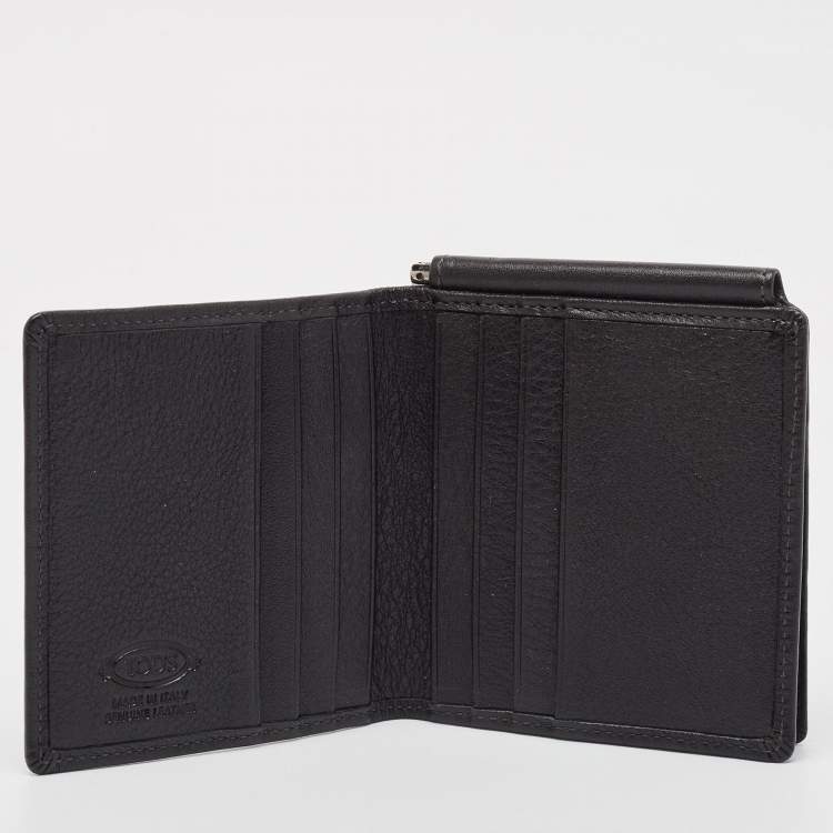 Pre Owned Tod's Black Leather Money Bifold Wallet