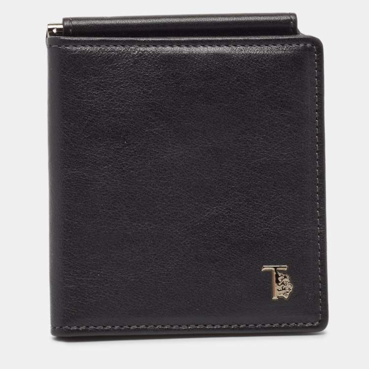 Pre Owned Tod's Black Leather Money Bifold Wallet