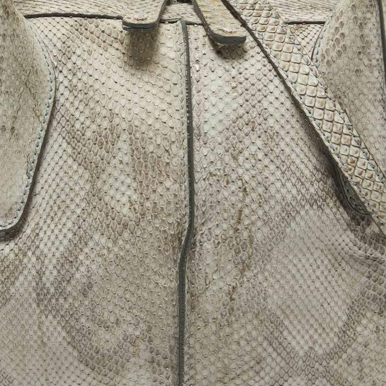 Pre Owned Tod's Grey Python D-Styling Bowler Bag