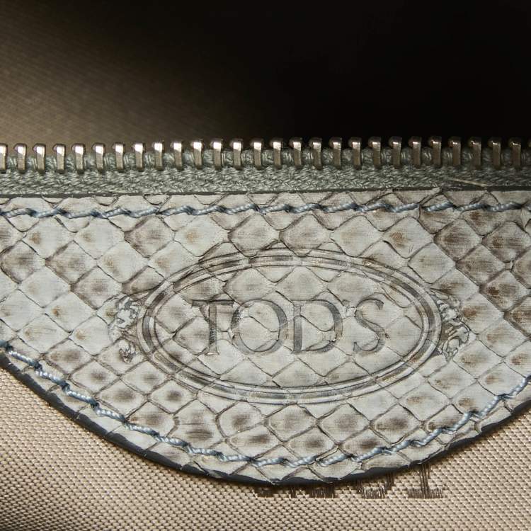Pre Owned Tod's Grey Python D-Styling Bowler Bag