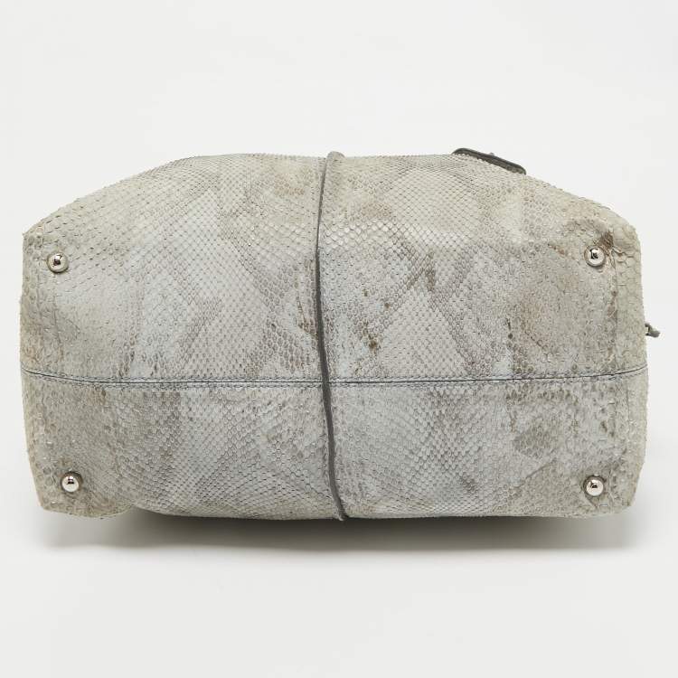 Pre Owned Tod's Grey Python D-Styling Bowler Bag
