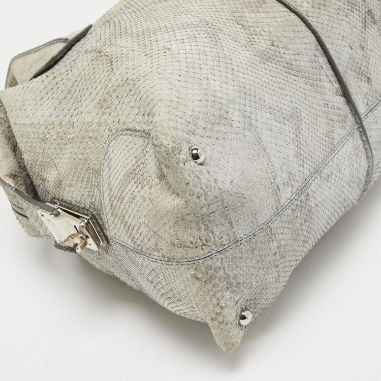Pre Owned Tod's Grey Python D-Styling Bowler Bag