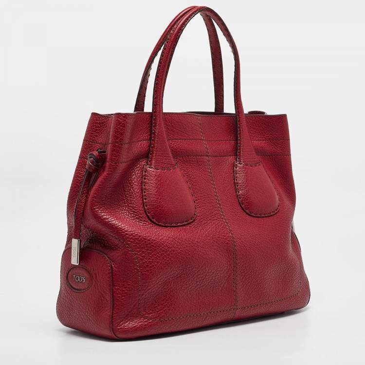 Pre Owned Tod's Red Leather Restyling D Bag Media Tote