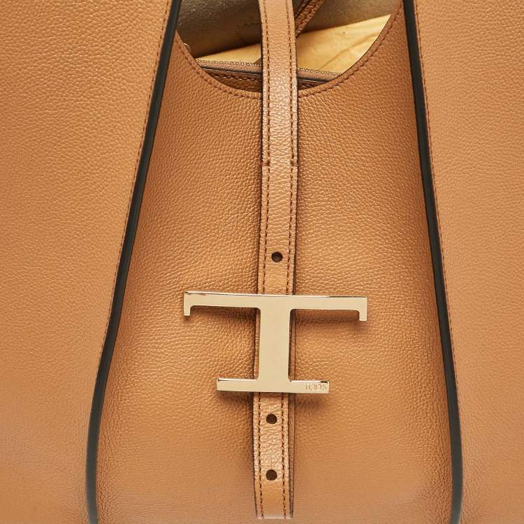 Pre Owned Tod's Brown Leather T Timeless Shopper Tote
