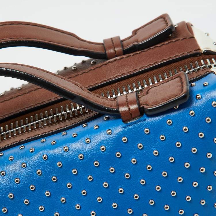 Pre Owned Tod's Multicolor Leather Gommino Studded Bowling Bag