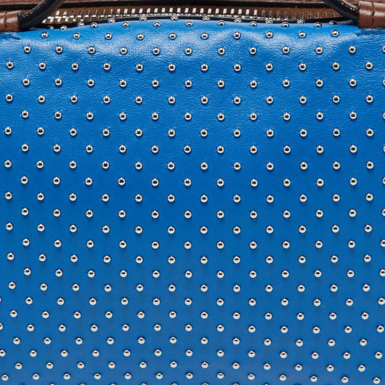 Pre Owned Tod's Multicolor Leather Gommino Studded Bowling Bag