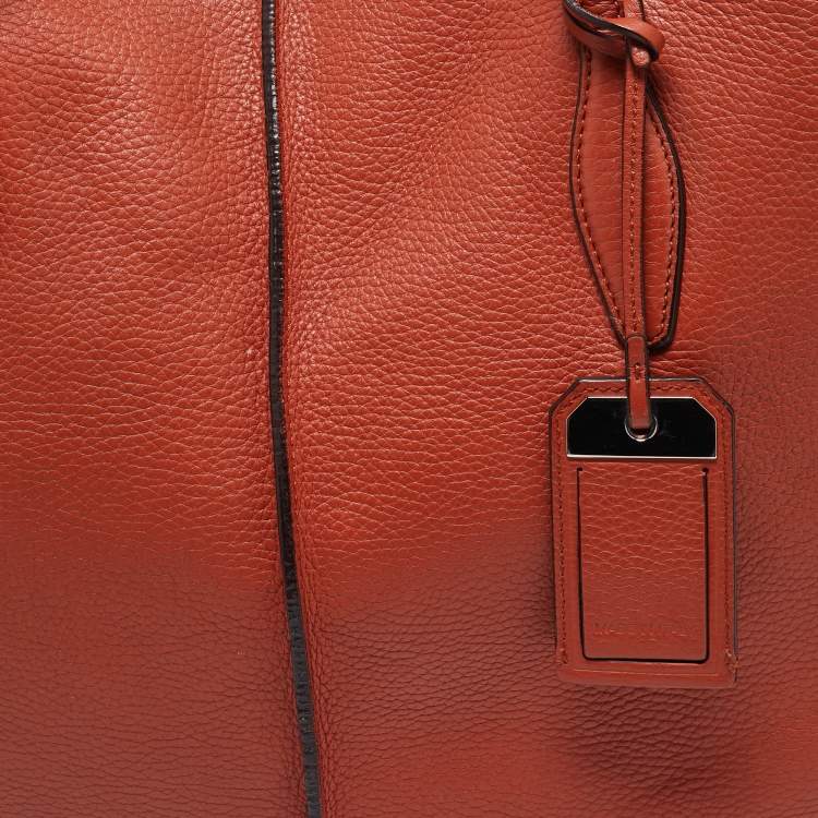 Pre Owned Tod's Orange Leather Medium Joy Shopper Tote