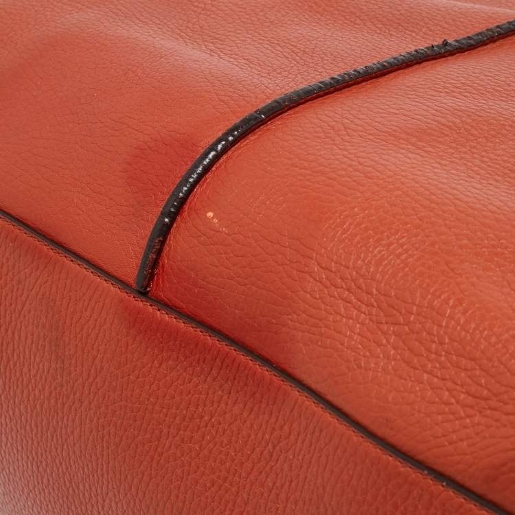 Pre Owned Tod's Orange Leather Medium Joy Shopper Tote