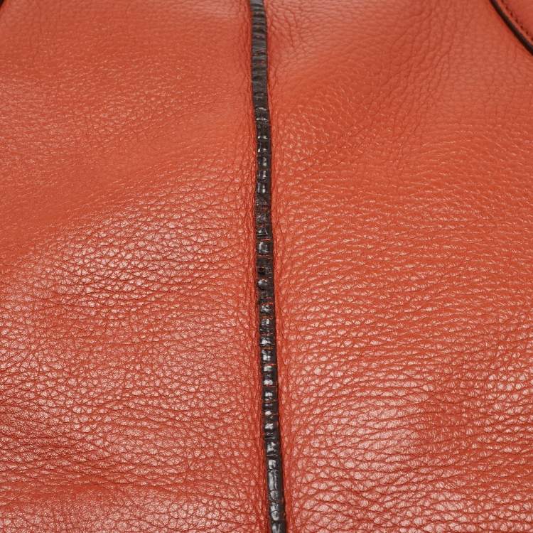 Pre Owned Tod's Orange Leather Medium Joy Shopper Tote