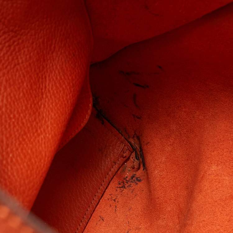 Pre Owned Tod's Orange Leather Medium Joy Shopper Tote